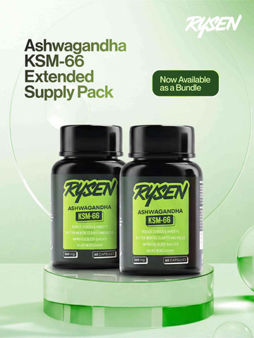 Ashwagandha KSM-66 twin pack stress support supplement