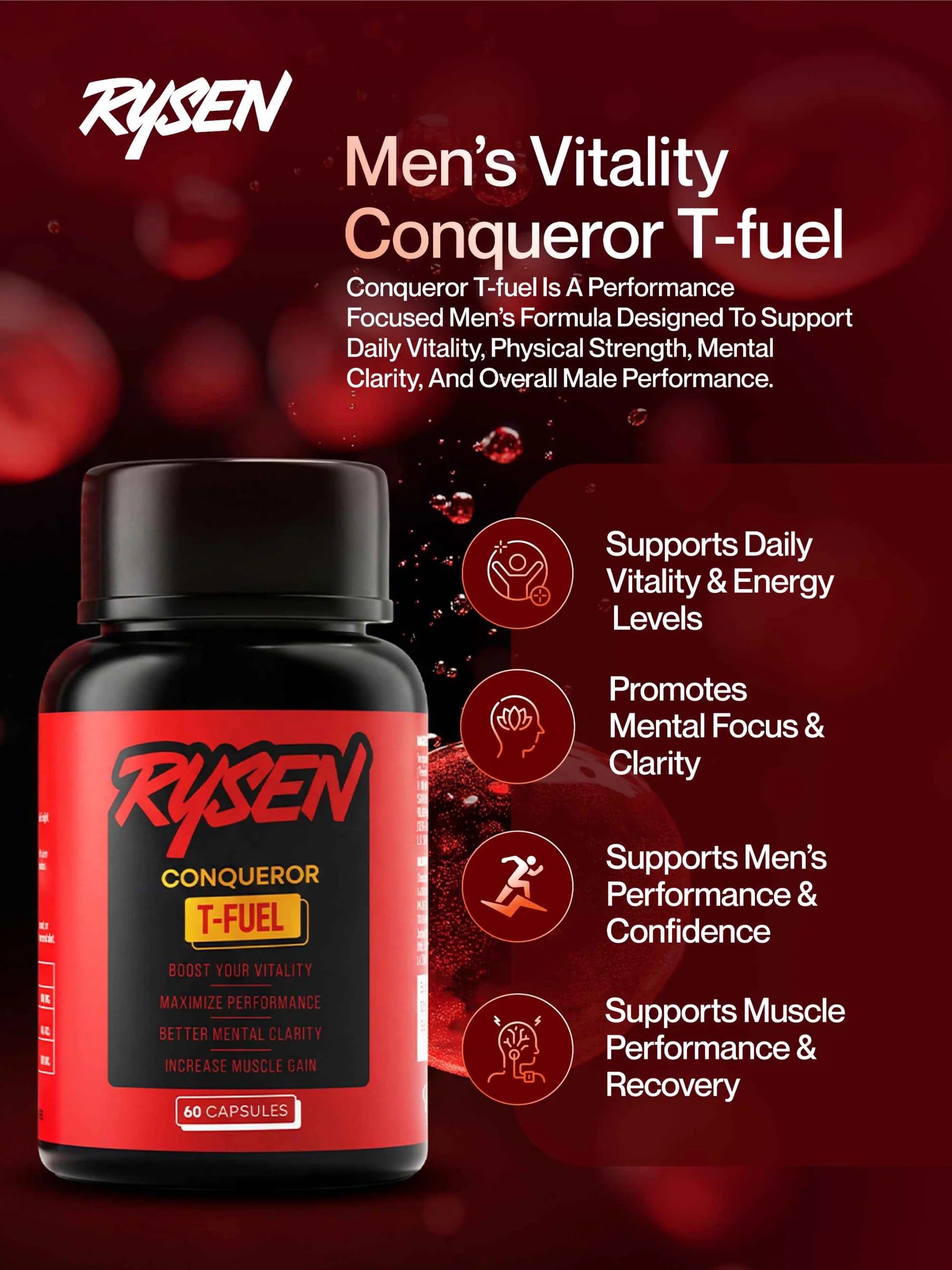 Conqueror T-Fuel male vitality supplement twin bundle
