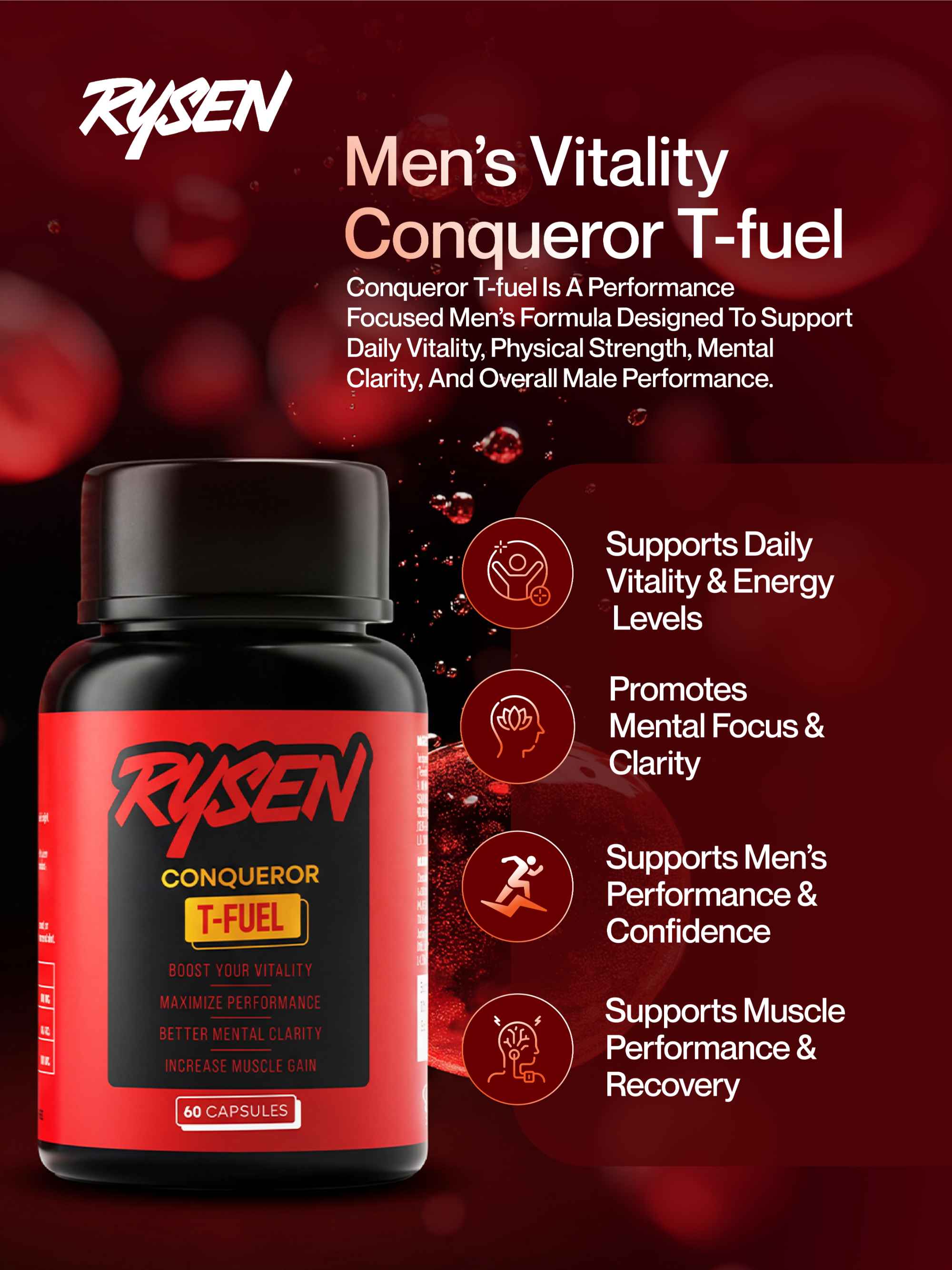 Rysen Conqueror T-Fuel – Vitality, Performance & Strength (60 Capsules)