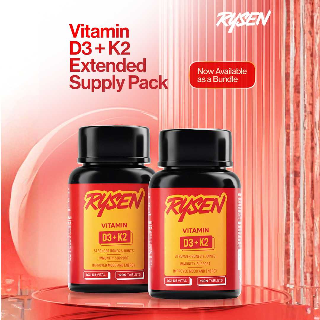 Rysen Vitamin D3 K2 twin pack bone health supplement