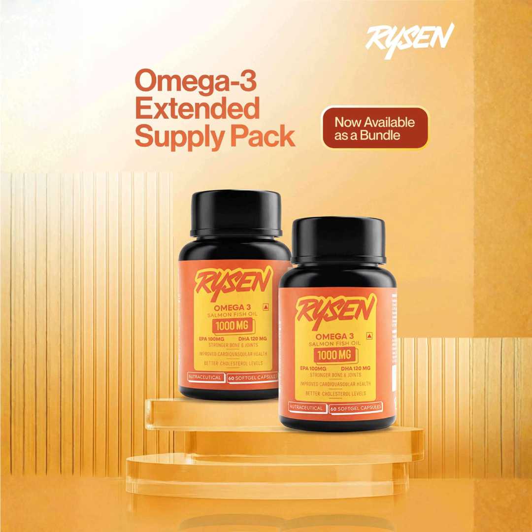 Rysen omega 3 fish oil twin pack supplement capsules